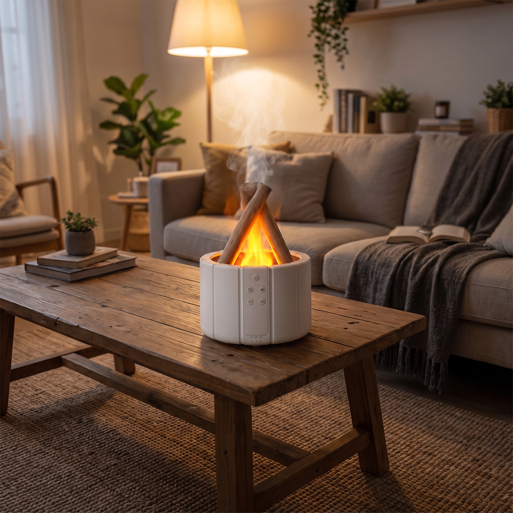 Ultrasonic Flame Effect Aroma Diffuser and Humidifier - lifestyle