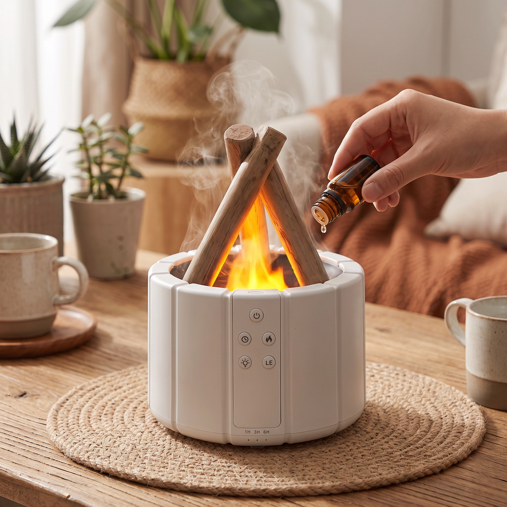 Ultrasonic Flame Effect Aroma Diffuser and Humidifier - lifestyle