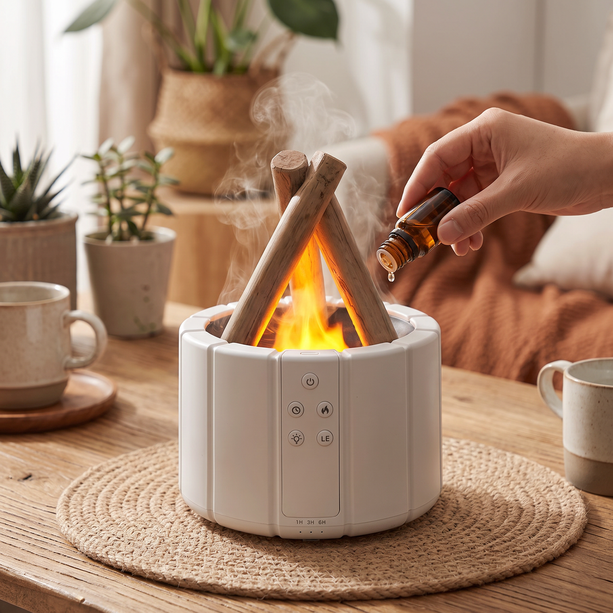 Ultrasonic Flame Effect Aroma Diffuser and Humidifier - lifestyle