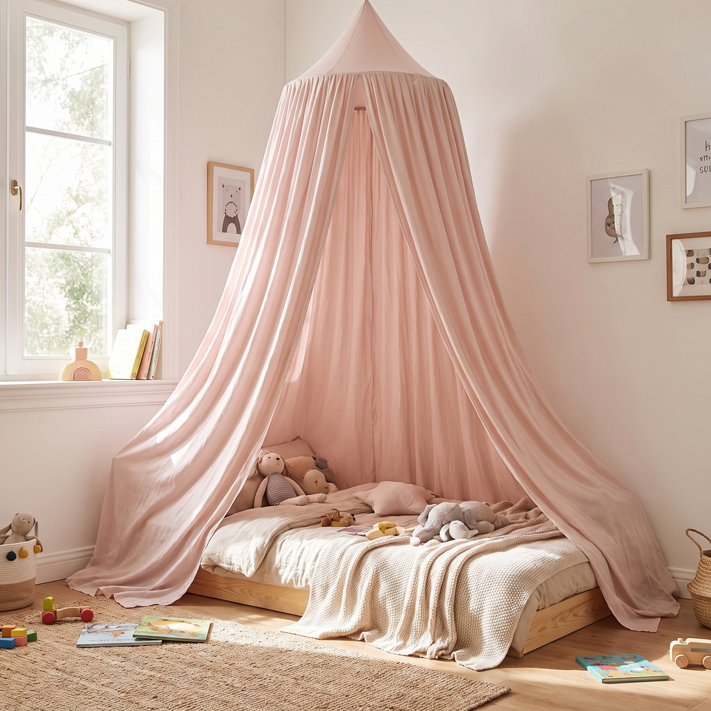 Round Hanging Bed Canopy for Kids Rooms - lifestyle