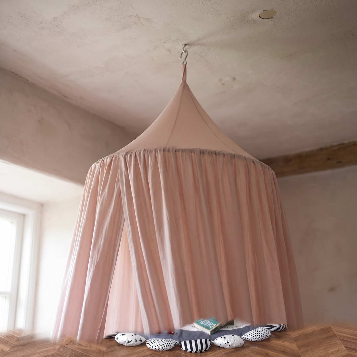 Round Hanging Bed Canopy for Kids Rooms - lifestyle