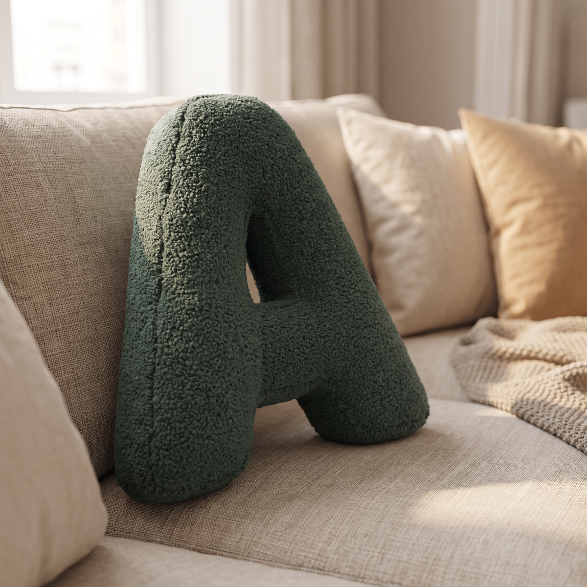 Plush Alphabet Letter Decorative Pillow - lifestyle