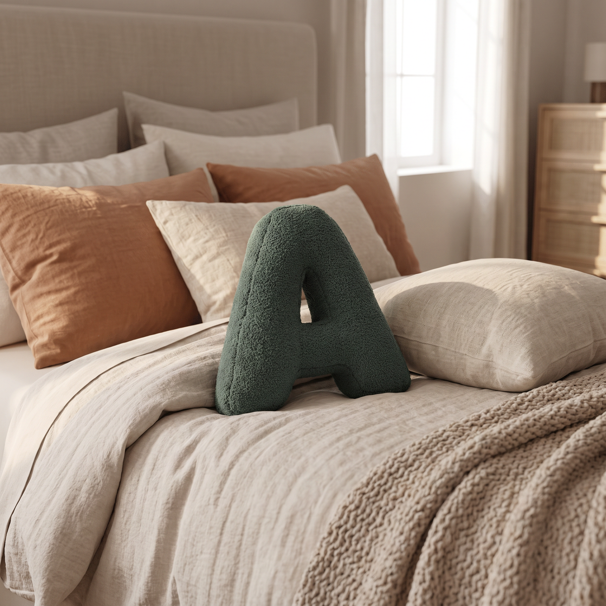 Plush Alphabet Letter Decorative Pillow - lifestyle