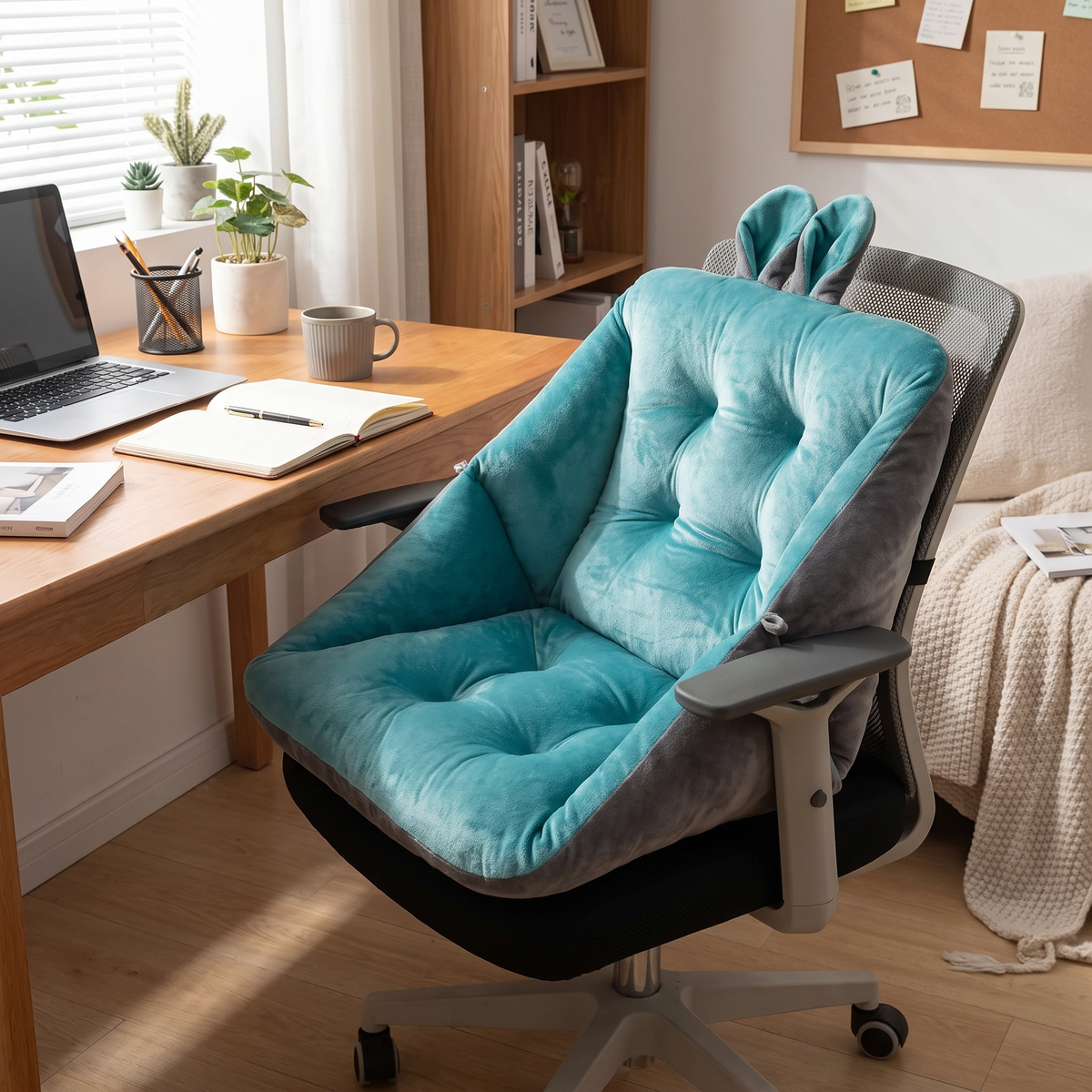 Plush Velvet Wraparound Chair Cushion with Side Wings - lifestyle