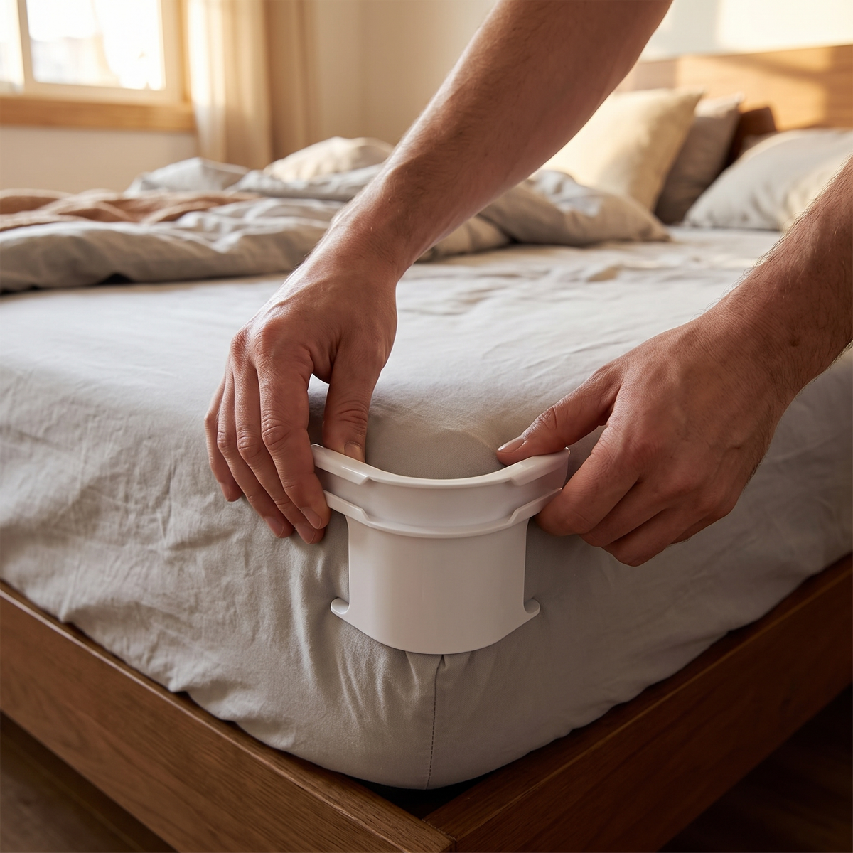 Mattress Corner Sheet Clips with Elastic Straps - lifestyle