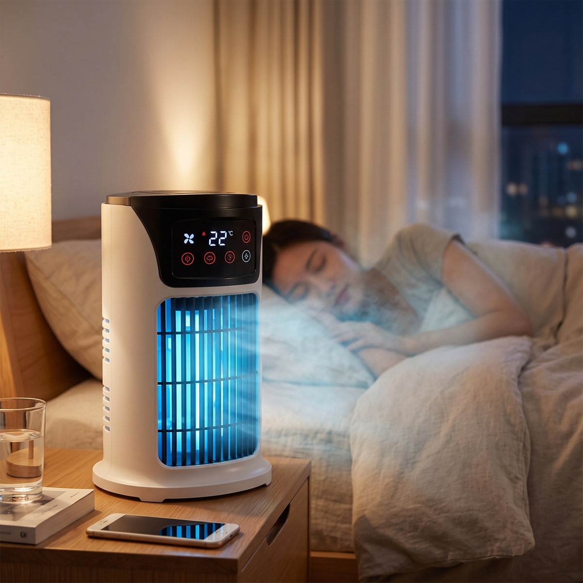 Portable 3-in-1 USB Evaporative Air Cooler and Humidifier - lifestyle