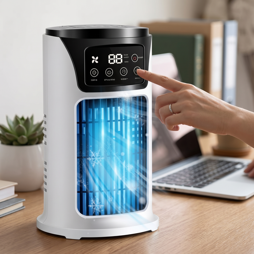 Portable 3-in-1 USB Evaporative Air Cooler and Humidifier - lifestyle