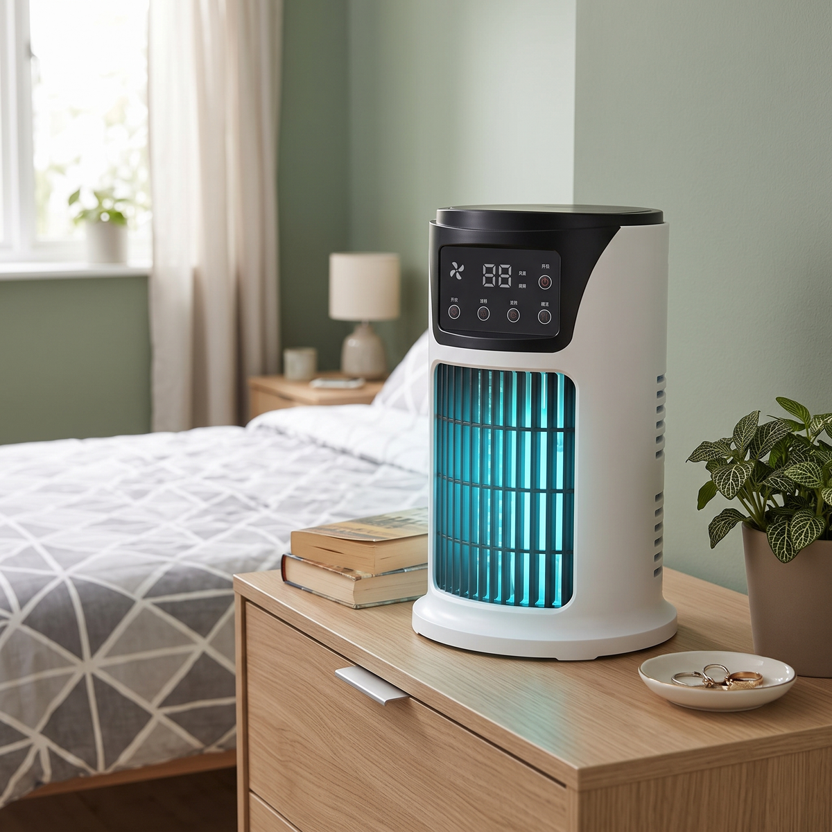 Portable 3-in-1 USB Evaporative Air Cooler and Humidifier - lifestyle