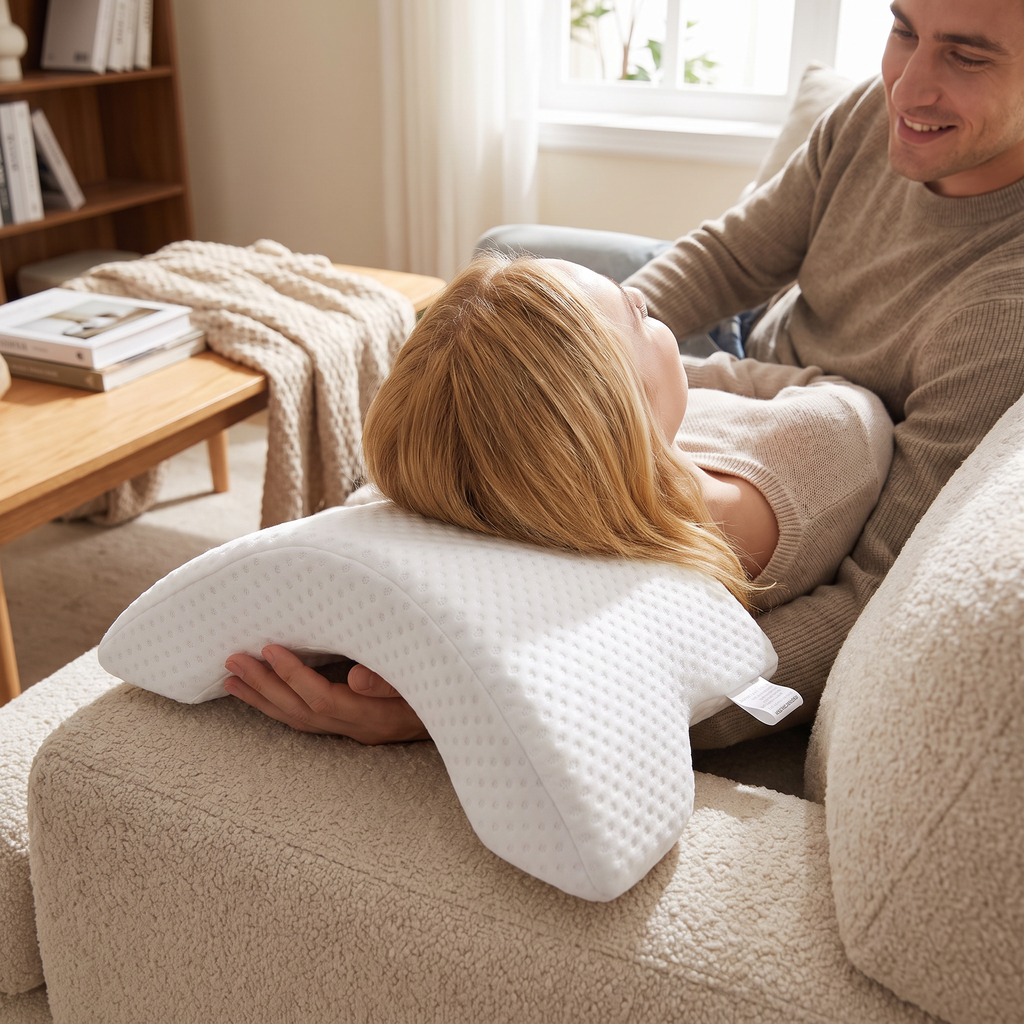 Arched Memory Foam Pillow with Arm Tunnel - lifestyle