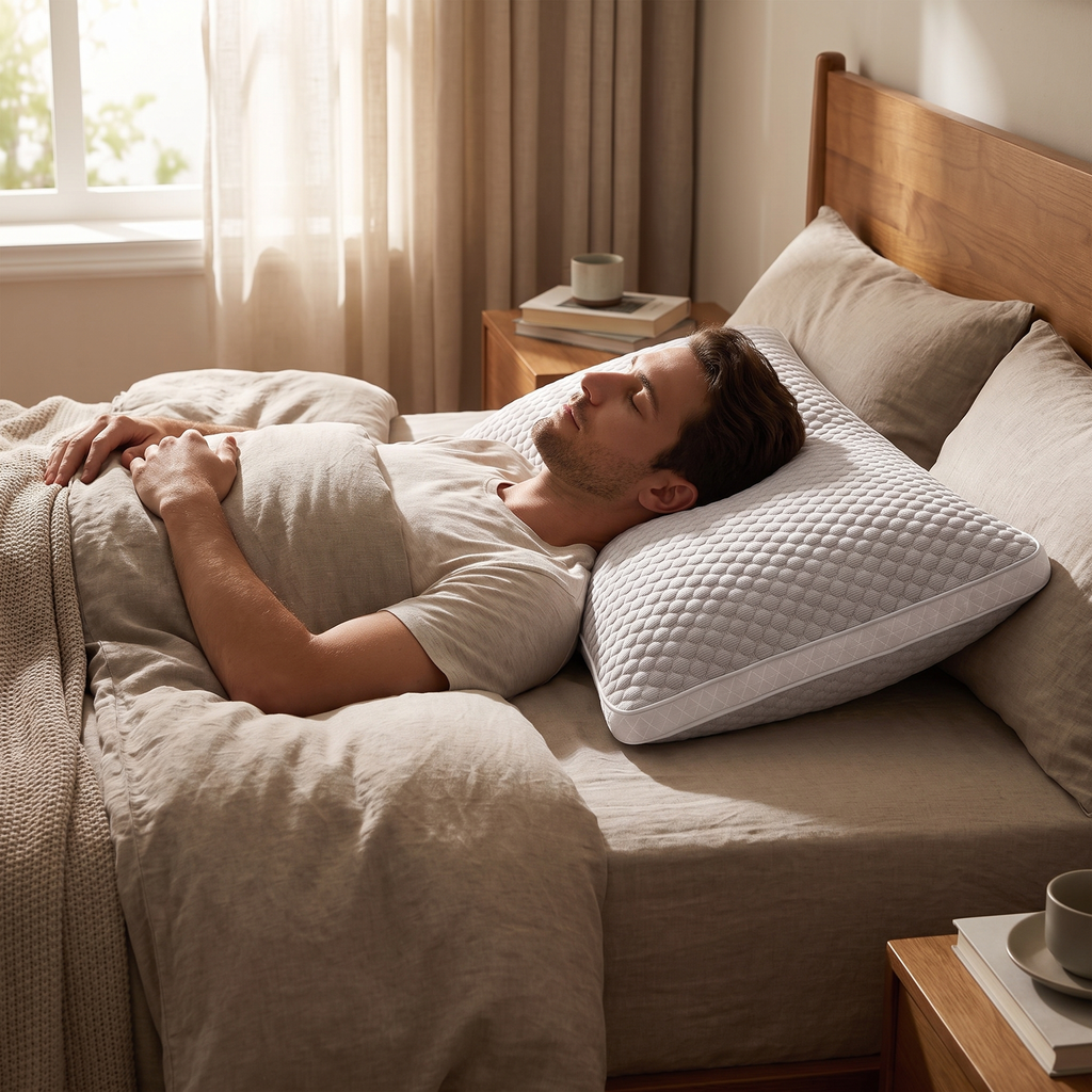 3D Textured Ergonomic Neck Support Pillow - lifestyle