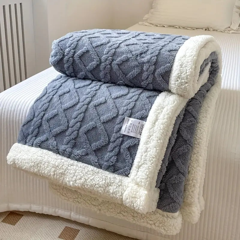 Reversible Tufted Sherpa Fleece Blanket