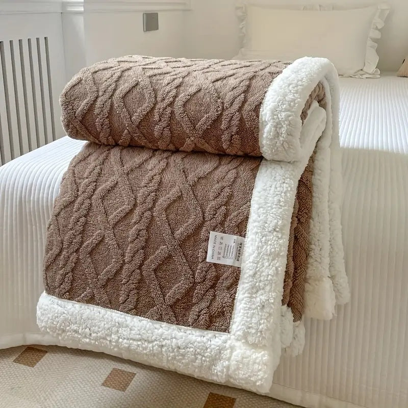 Reversible Tufted Sherpa Fleece Blanket