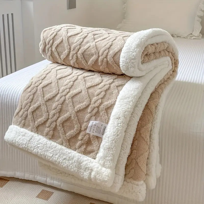 Reversible Tufted Sherpa Fleece Blanket