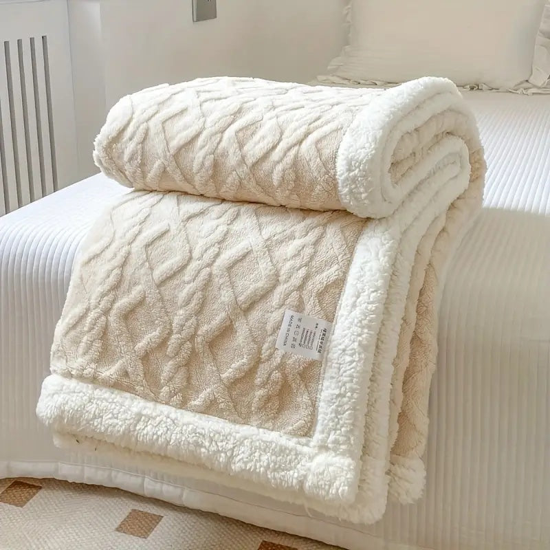 Reversible Tufted Sherpa Fleece Blanket