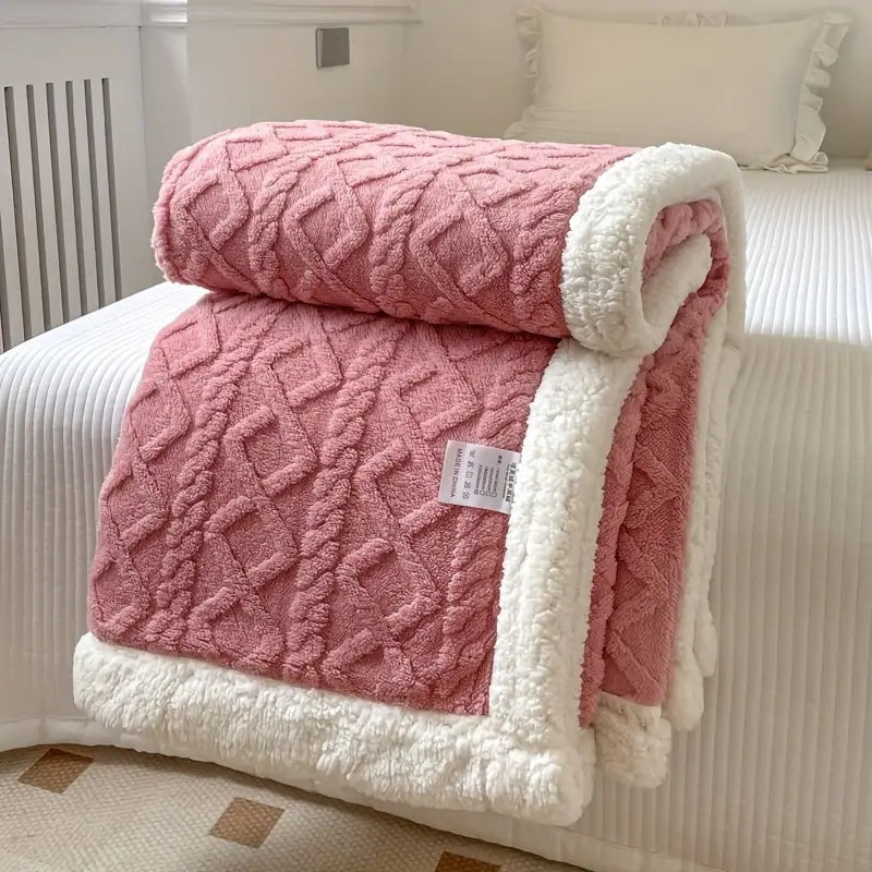 Reversible Tufted Sherpa Fleece Blanket