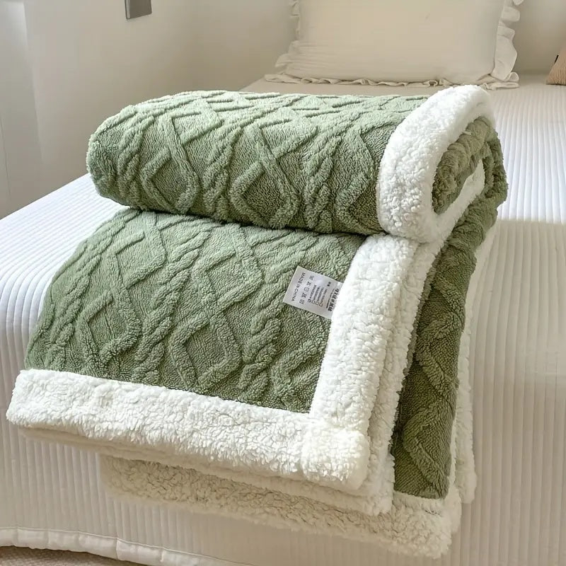 Reversible Tufted Sherpa Fleece Blanket