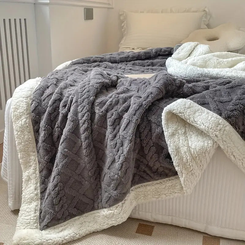 Reversible Tufted Sherpa Fleece Blanket