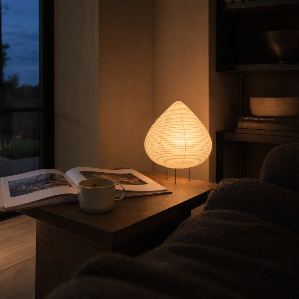 Round Rice Paper Lantern Table Lamp