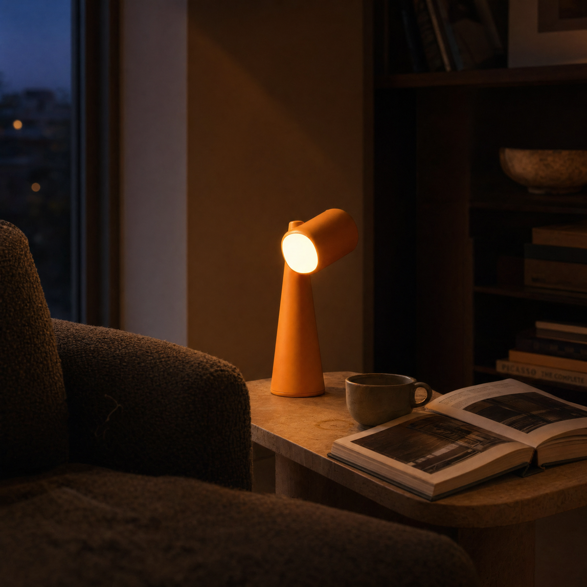 Cordless Tilting Spotlight Lamp