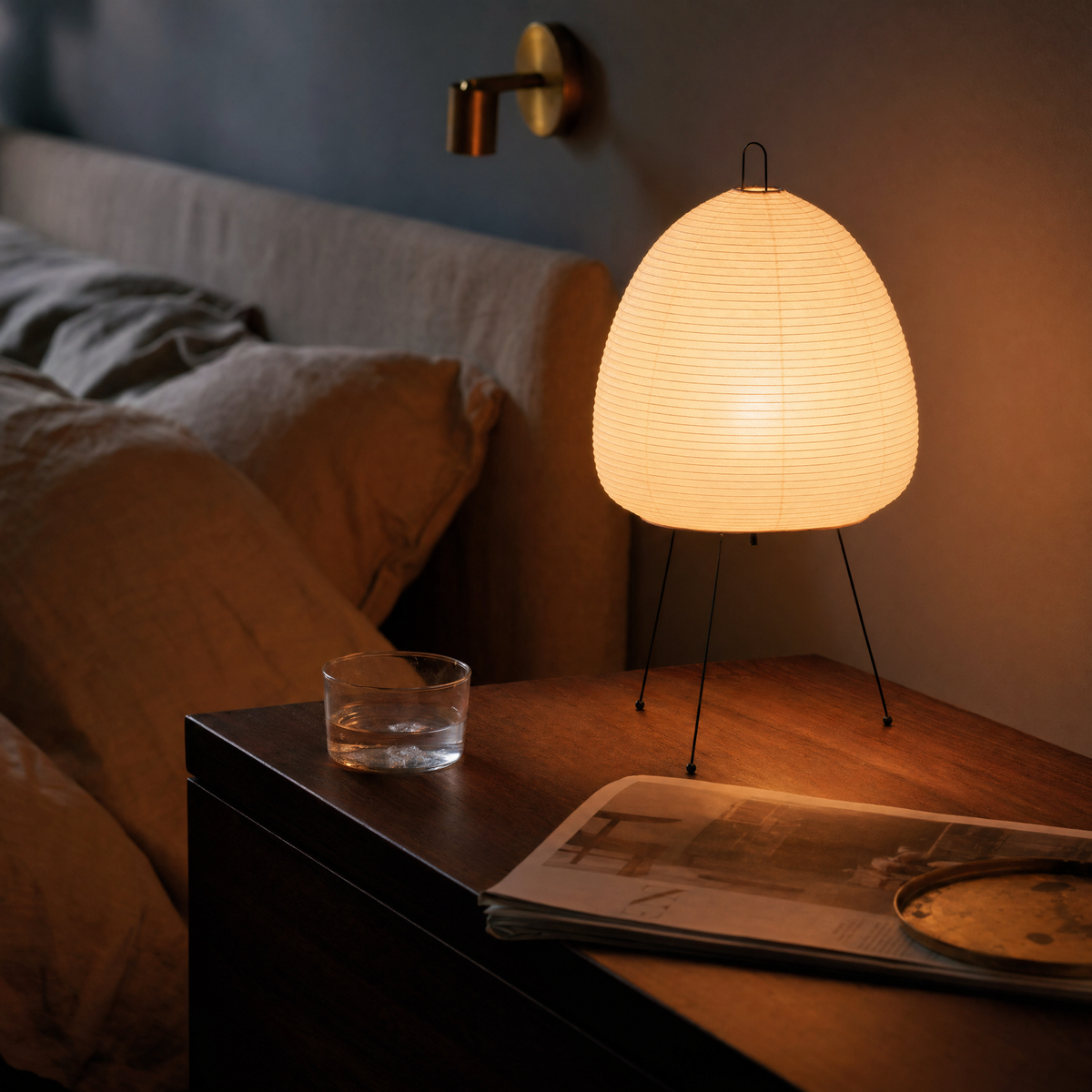 Slim Oval Rice Paper Table Lamp