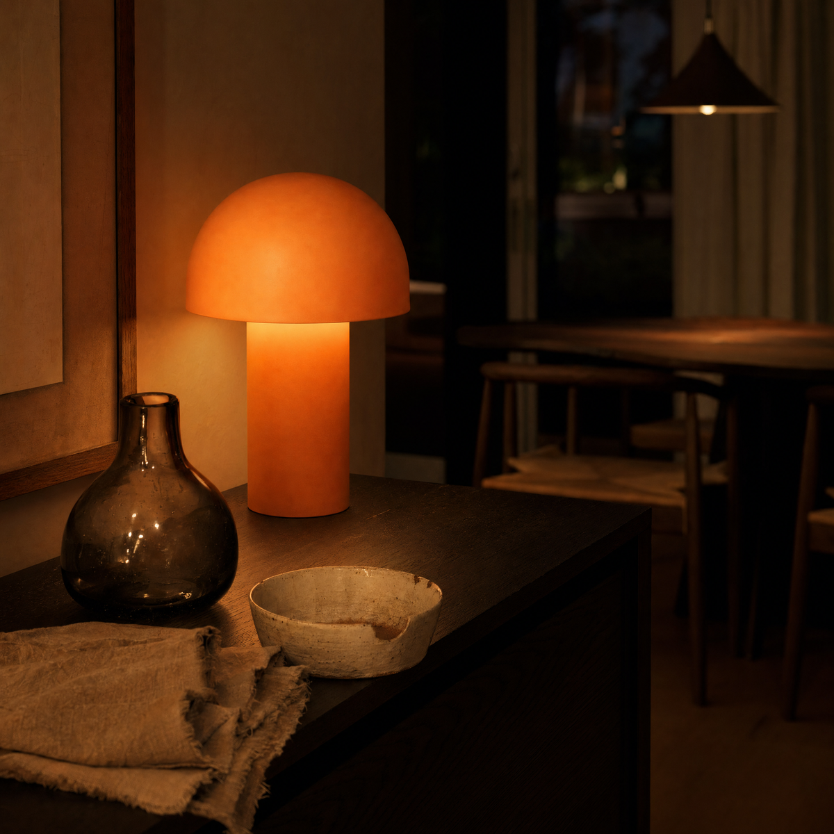 Tonal Metal Mushroom Table Lamp