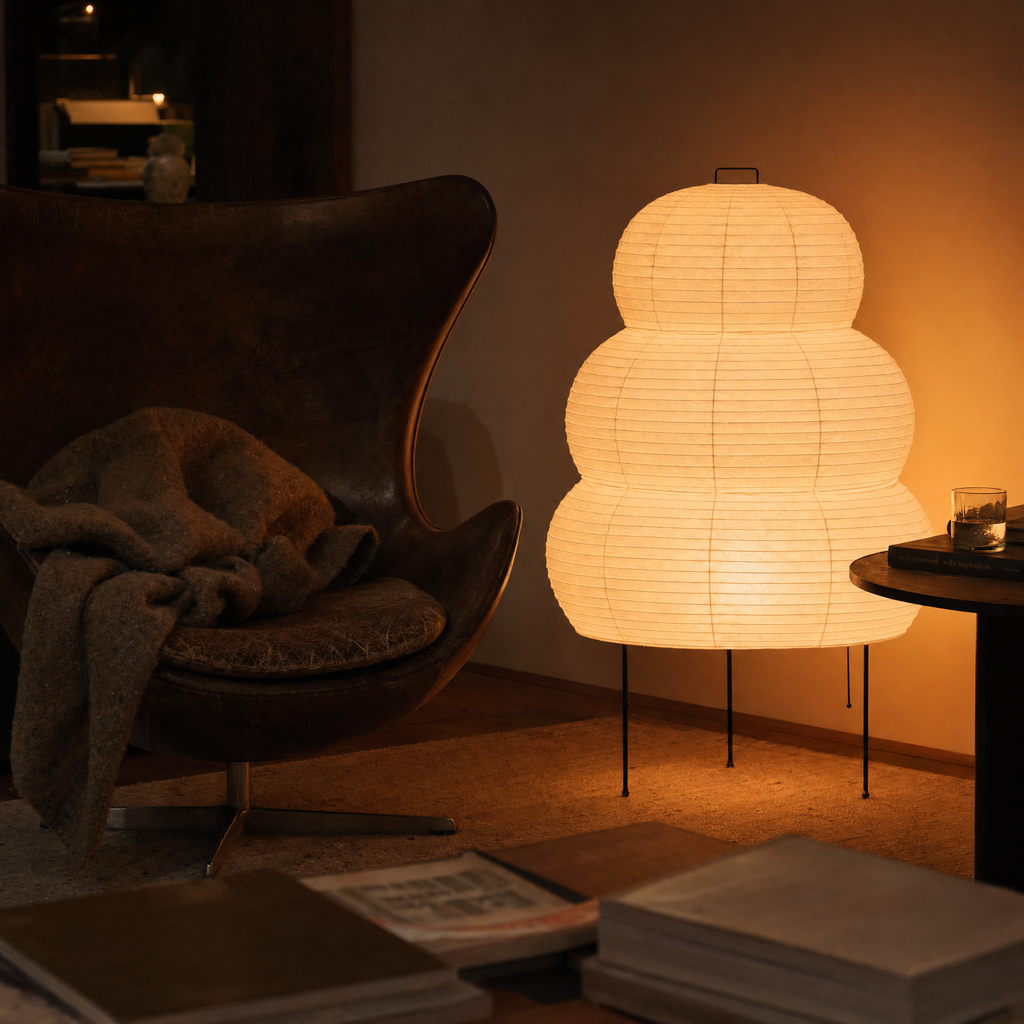 Stacked Rice Paper Floor Lamp