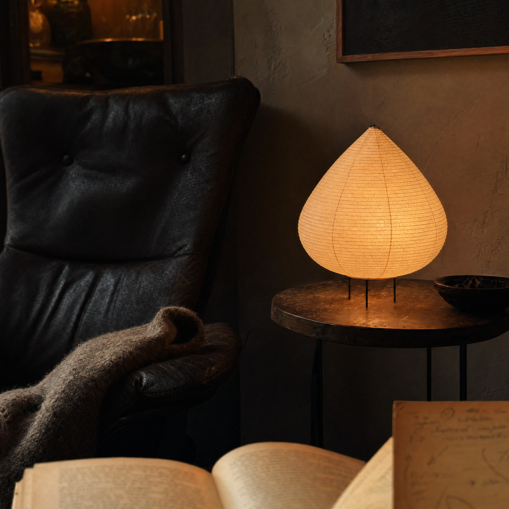 Round Rice Paper Lantern Table Lamp