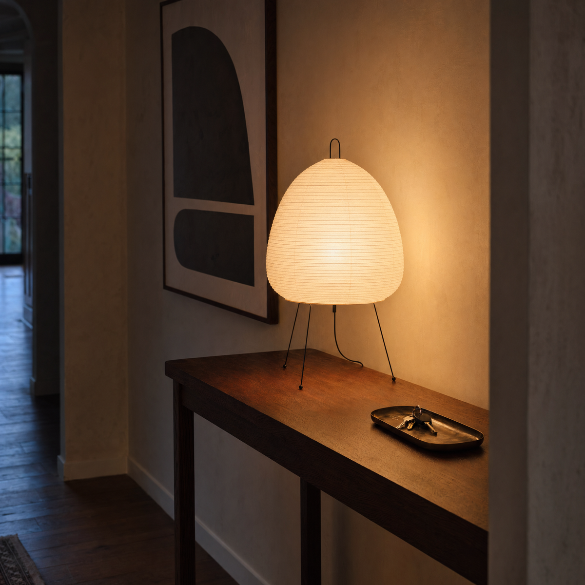 Slim Oval Rice Paper Table Lamp