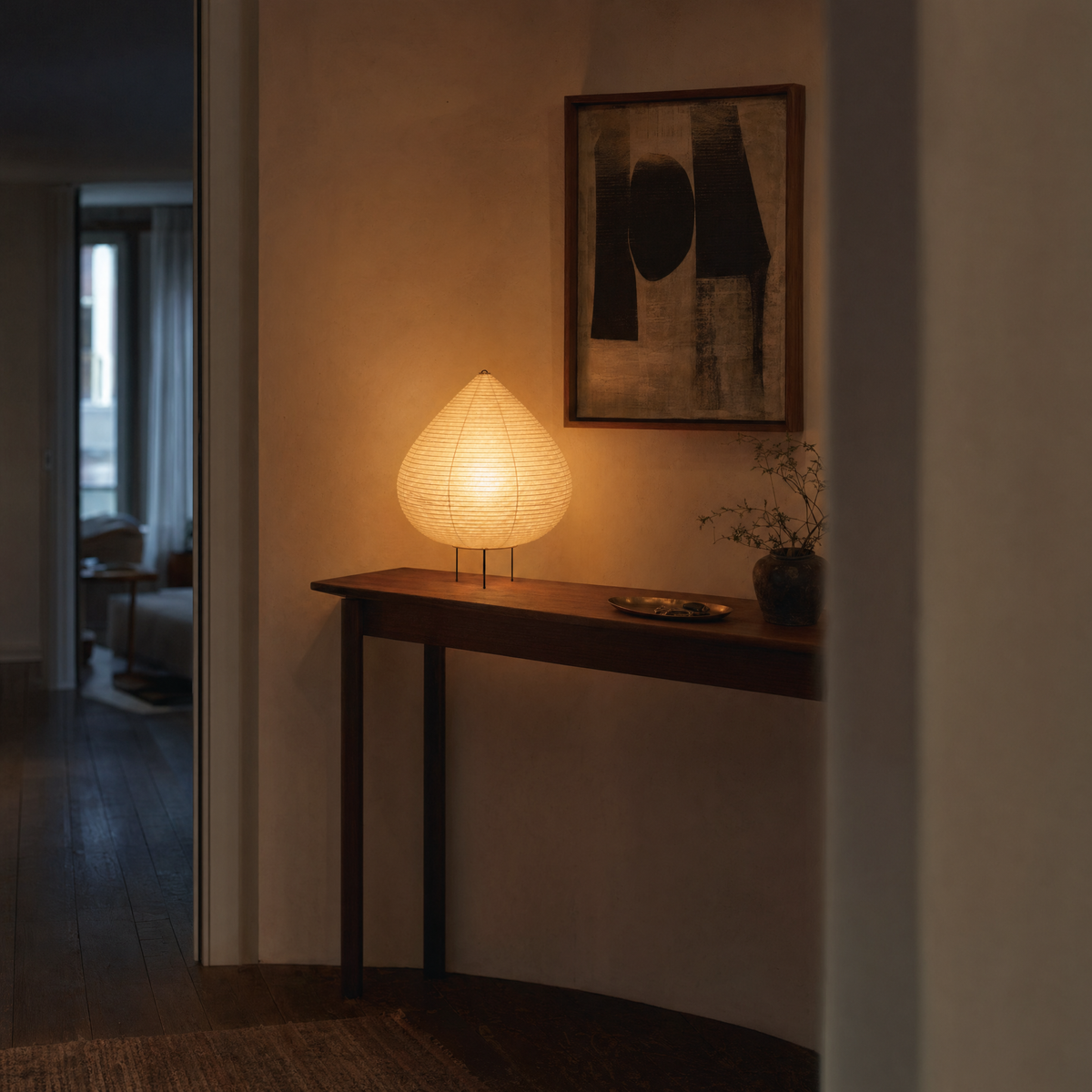 Round Rice Paper Lantern Table Lamp