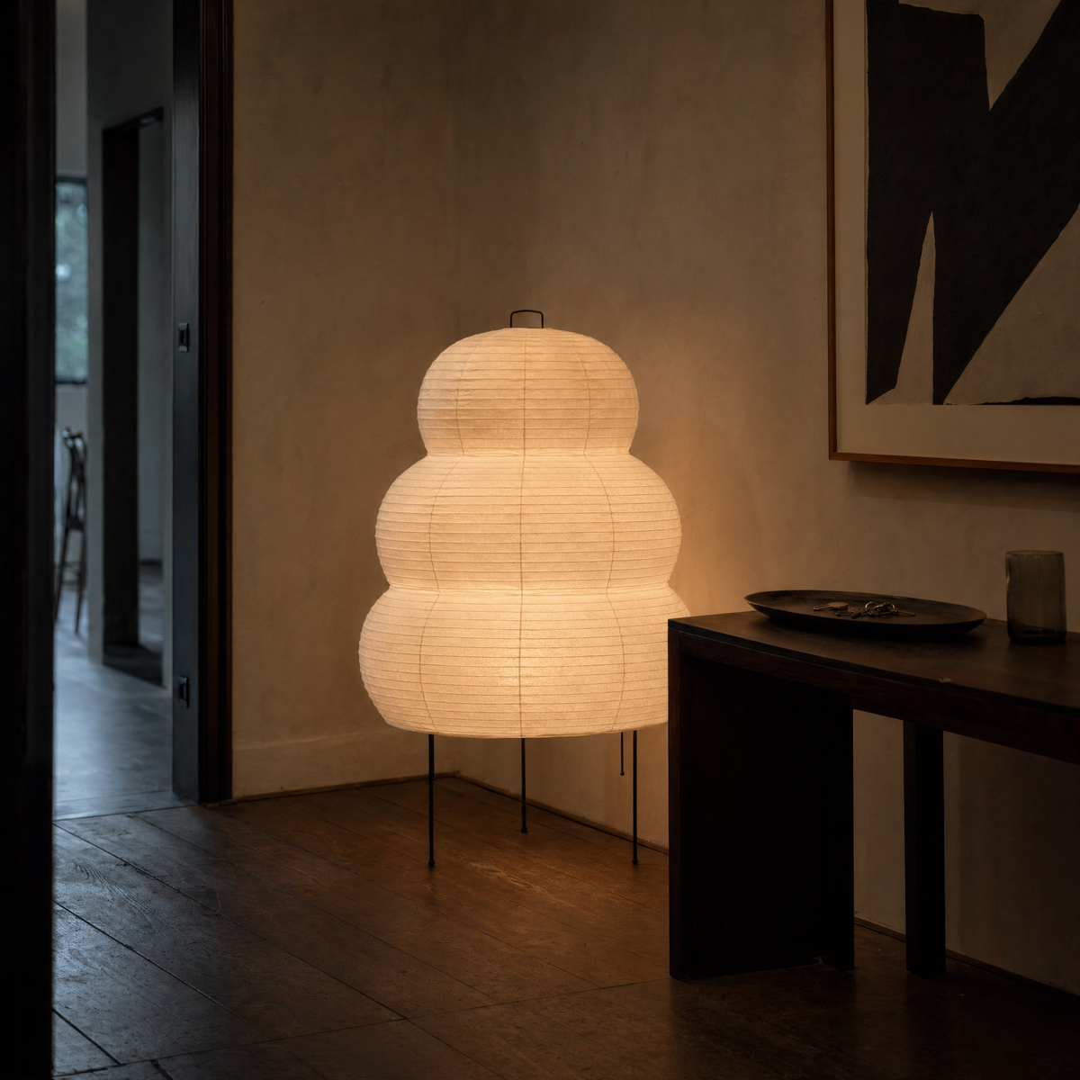 Stacked Rice Paper Floor Lamp